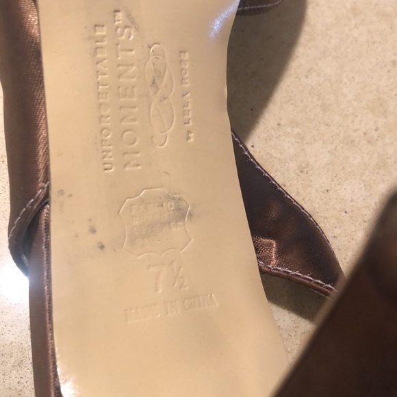 Lela Rose Unforgettable Moments Brown Satin Sandals - Picture 6 of 12